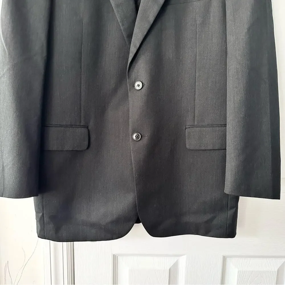 Jos A Bank Gordon Grey Black Wool Two Button Traveler Sports Coat Blazer 42 Reg